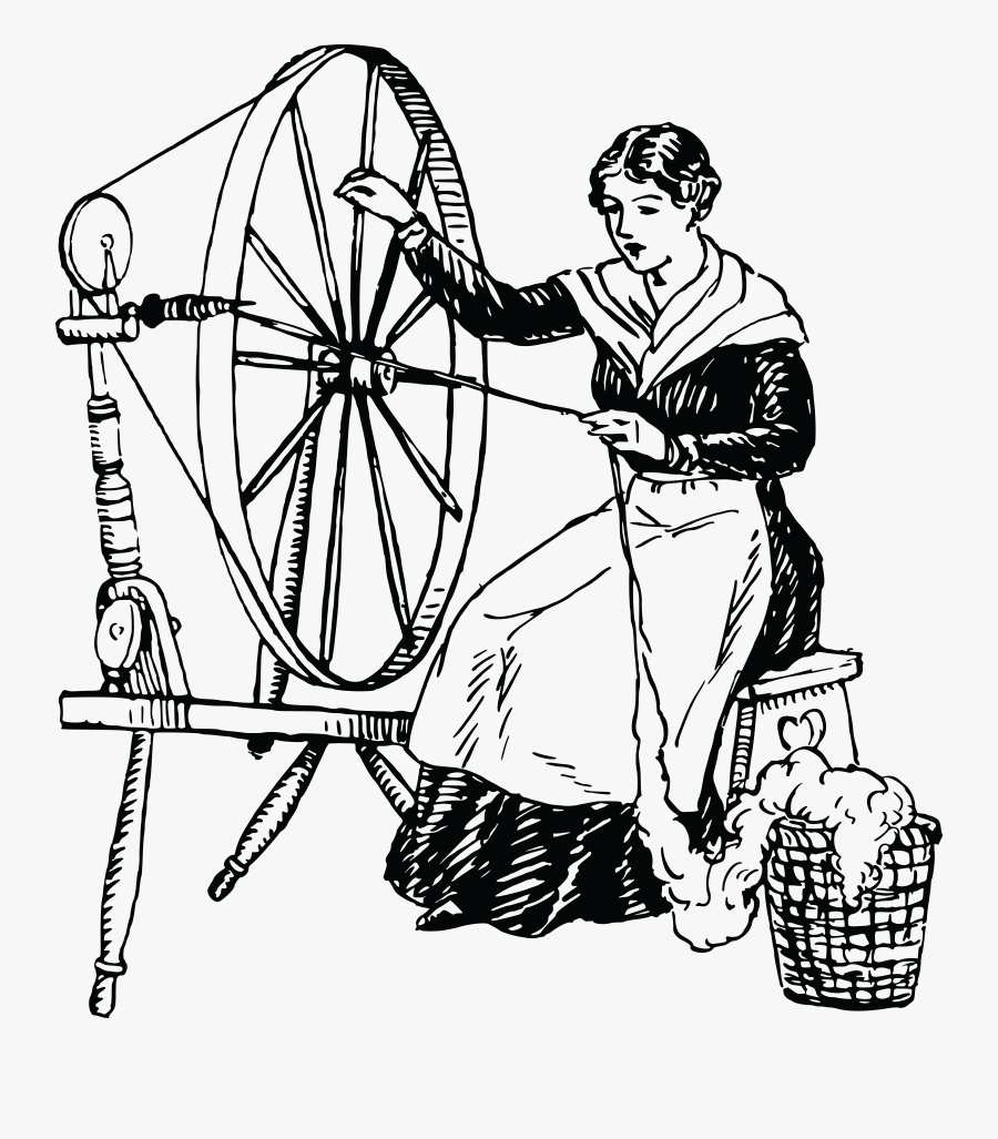 Collection Of Spinning - Drawing Of Spinning Wheel, Transparent Clipart