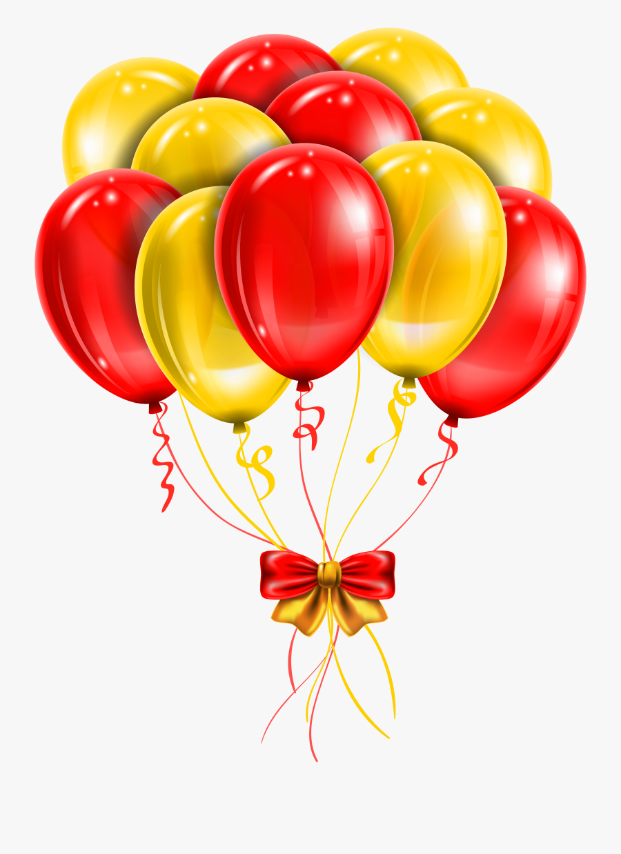 Transparent Red Yellow Balloons Png Picture Clipart - Red & Yellow Balloons, Transparent Clipart