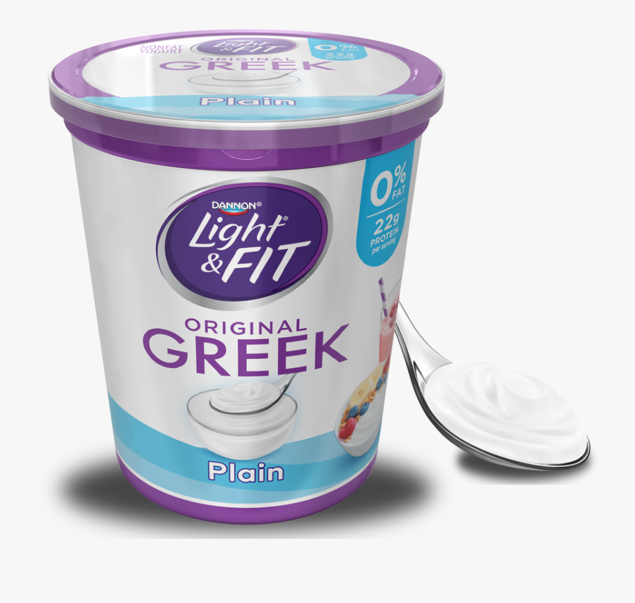 Plain Greek Yogurt - Light And Fit Greek Yogurt Plain, Transparent Clipart