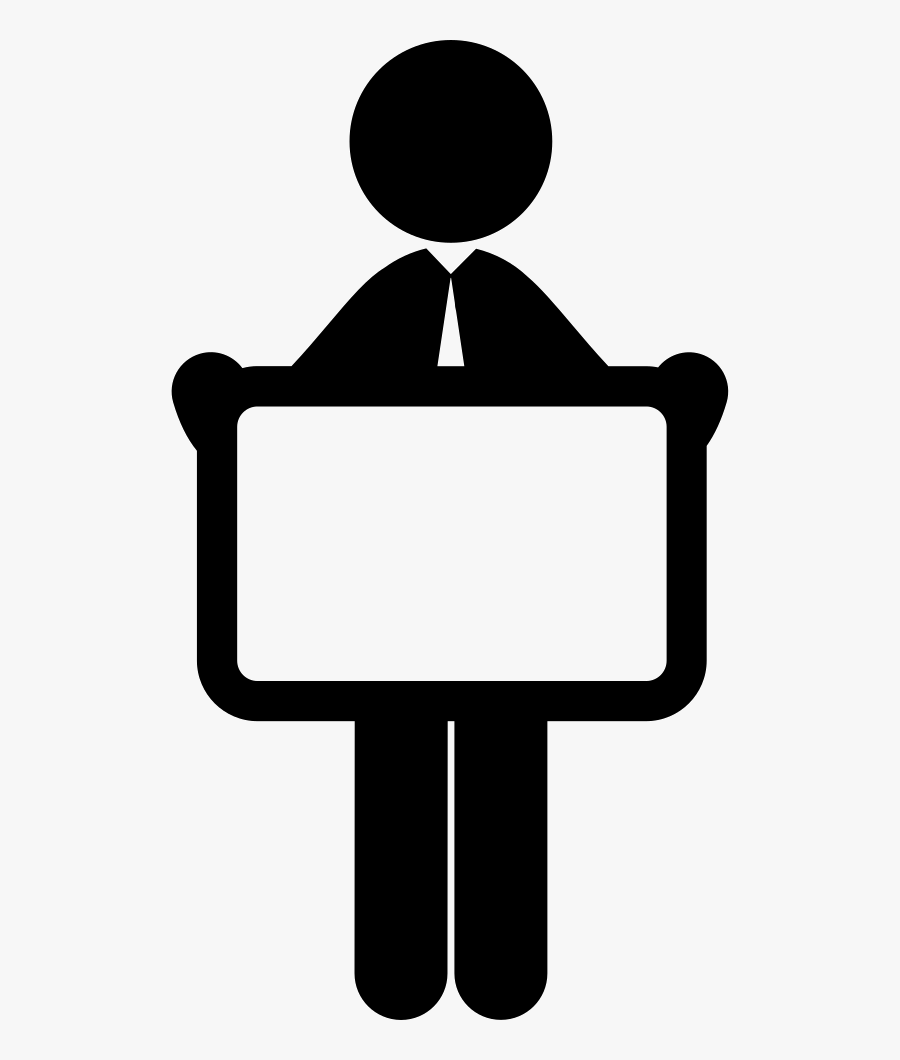 Business Man Thinking Icon Clipart , Png Download - Man Holding Sign Silhouette Png, Transparent Clipart