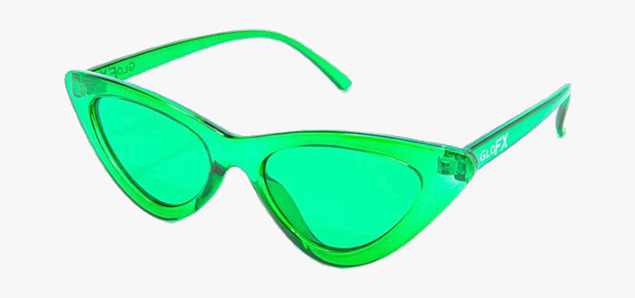 Neongreen Fluroescent Sunglasses Greensunglasses Cateye - Sunglasses, Transparent Clipart