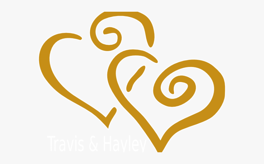 Transparent Interlocked Hearts Clipart - Golden Wedding Anniversary Clipart, Transparent Clipart