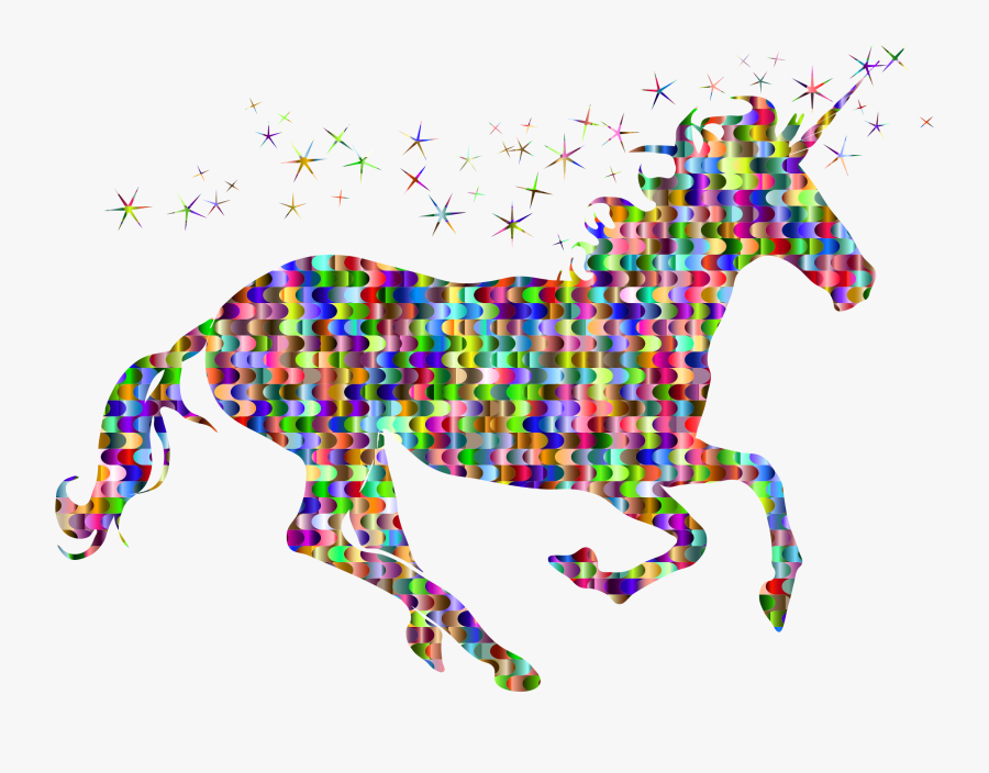 Prismatic Interlocking Waves Magical Unicorn Clip Arts - Shirt Decals Transparent Background, Transparent Clipart