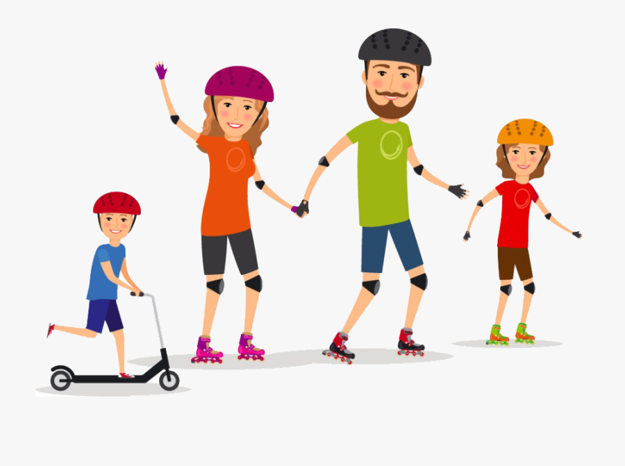 Sport Family Clip Art - Mom Dad And Kids, Transparent Clipart