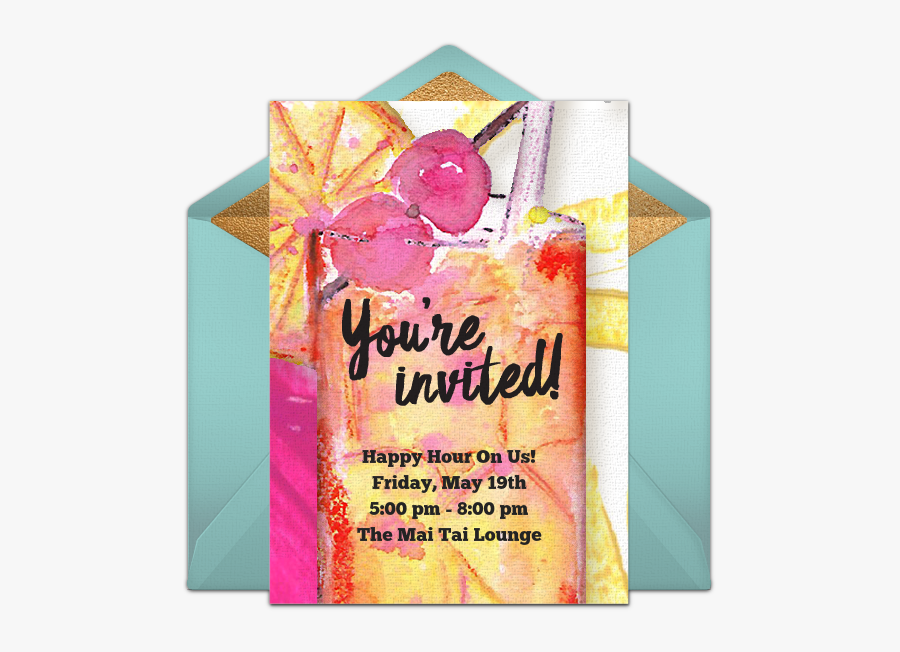 Clip Art Luau Party Flyer - Invitation Card For Food Fest, Transparent Clipart