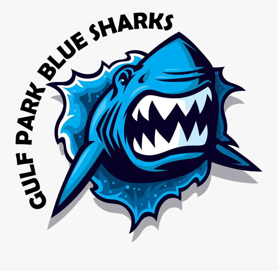 Gulf Park Blue Sharks Logo - Logo Sharks, Transparent Clipart