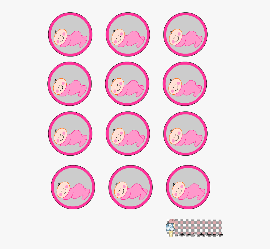 Free Printable Girl Baby Shower Round Labels - Bispham Drive Junior School, Transparent Clipart