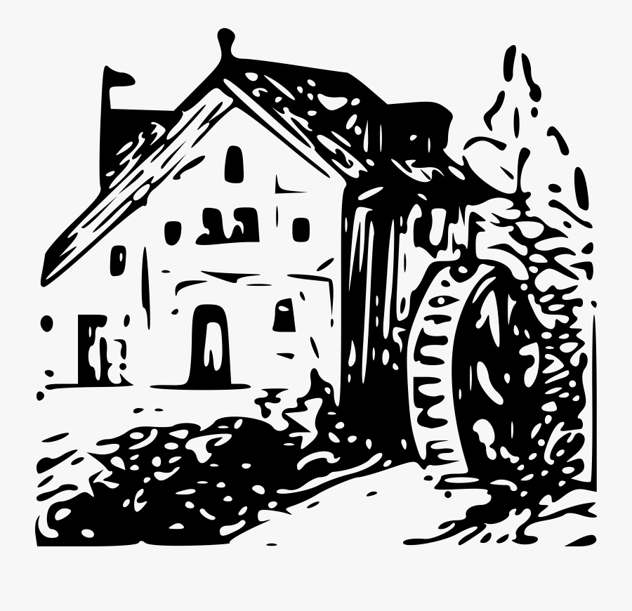 Water Mill House Image Free Library - Watermill Clipart Transparent, Transparent Clipart