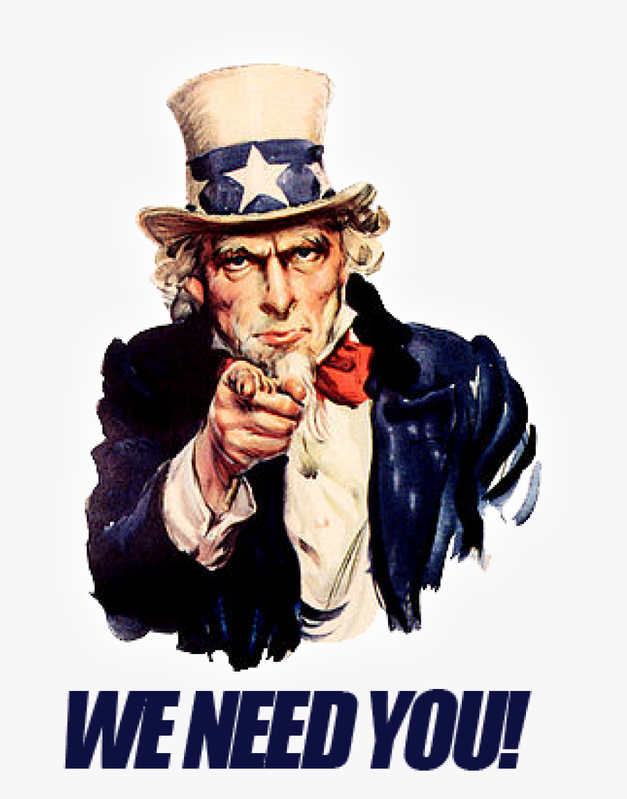 Transparent I Want You Png - Uncle Sam Transparent, Transparent Clipart