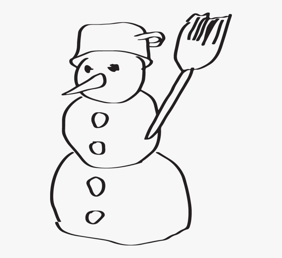 Snowman Sketch, Transparent Clipart