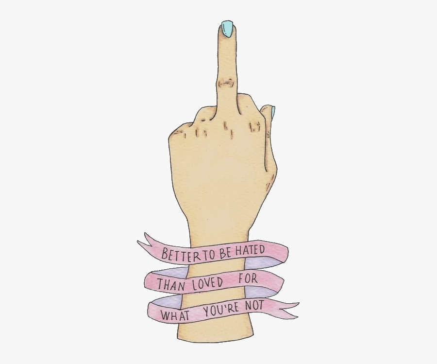 Quotes, Hate, And Hated Image - Girl Middle Finger Drawing, Transparent Clipart