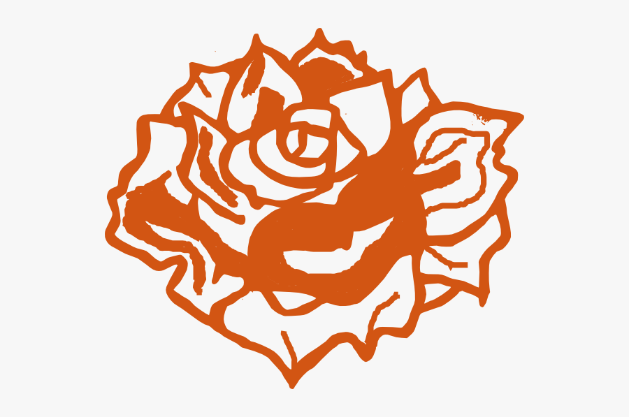 Burnt Orange Rose Clip - Rose Black And White Clipart, Transparent Clipart