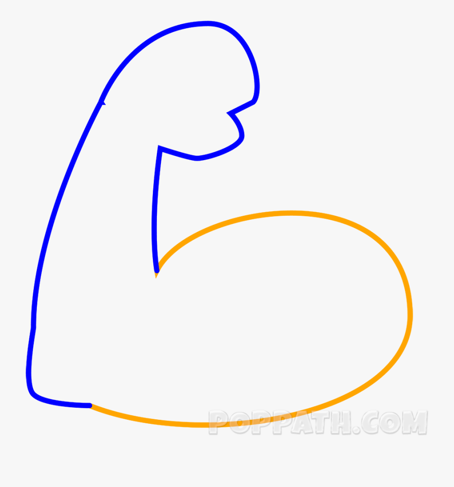 Drawn Mussel Right Arm - Draw A Muscle Arm, Transparent Clipart