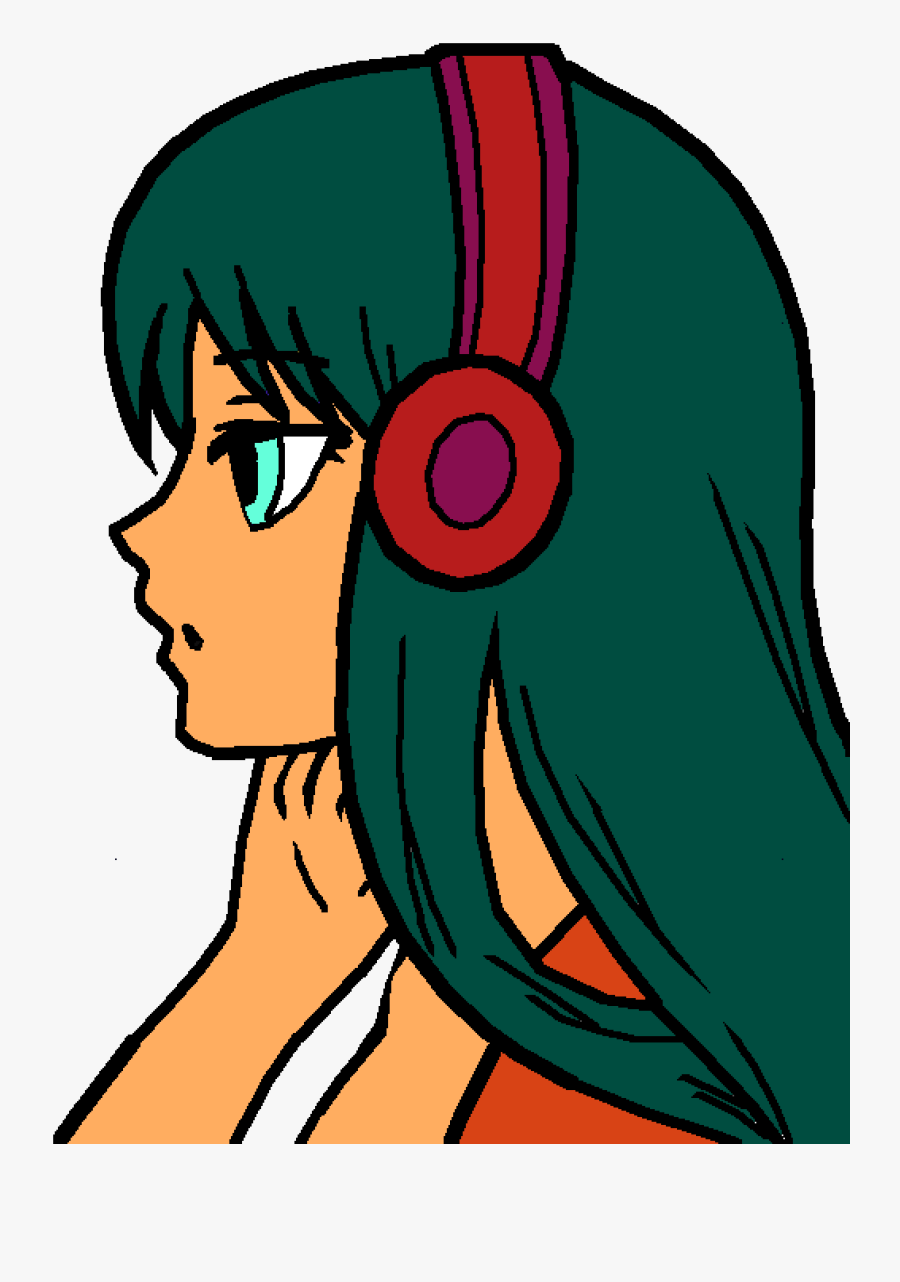 Anime Girl While Listening Music , Free Transparent Clipart - ClipartKey