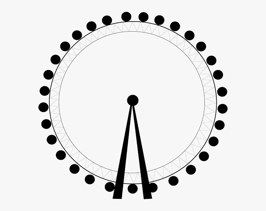 Ferris Wheel Free On - London Eye Silhouette Png, Transparent Clipart