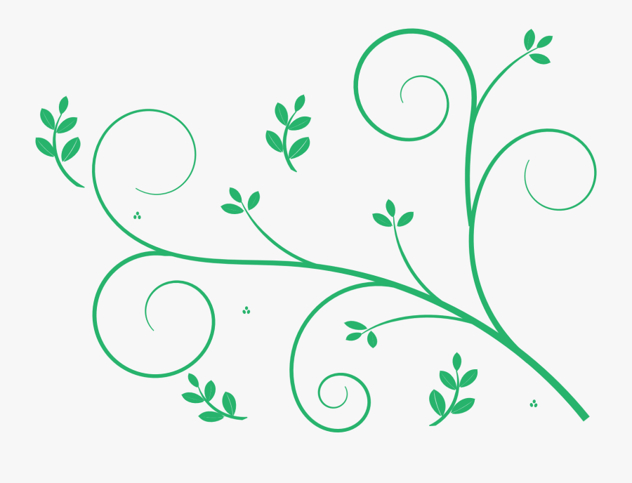 Transparent Green Swirl Clipart - Simple Floral Pattern Png, Transparent Clipart
