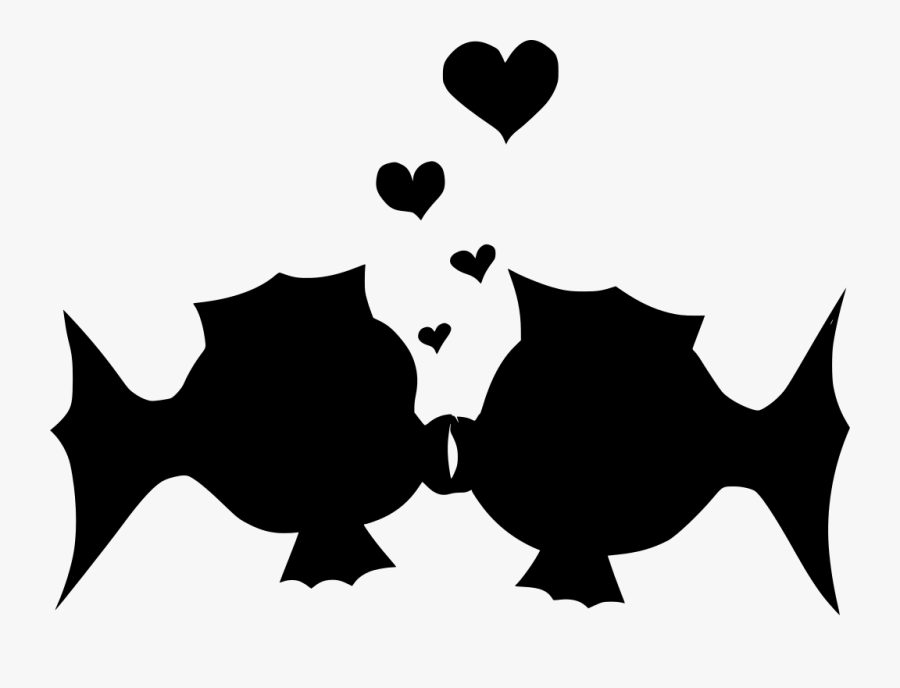 Download Kissing Fish Silhouette , Free Transparent Clipart - ClipartKey