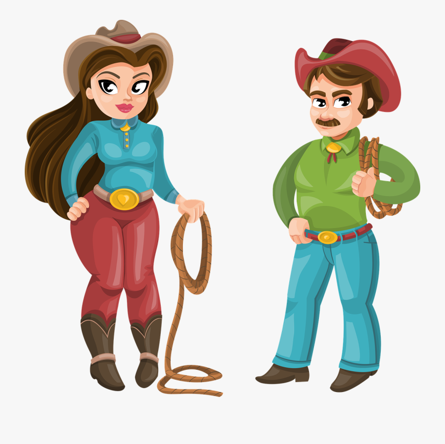 Cowboy Man And Woman, Transparent Clipart