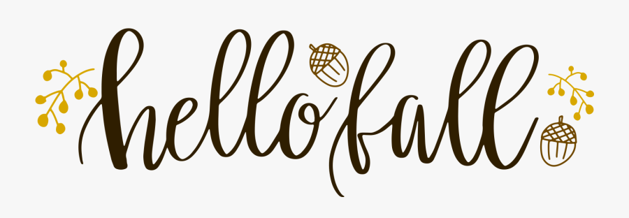 Hello Fall - Calligraphy, Transparent Clipart