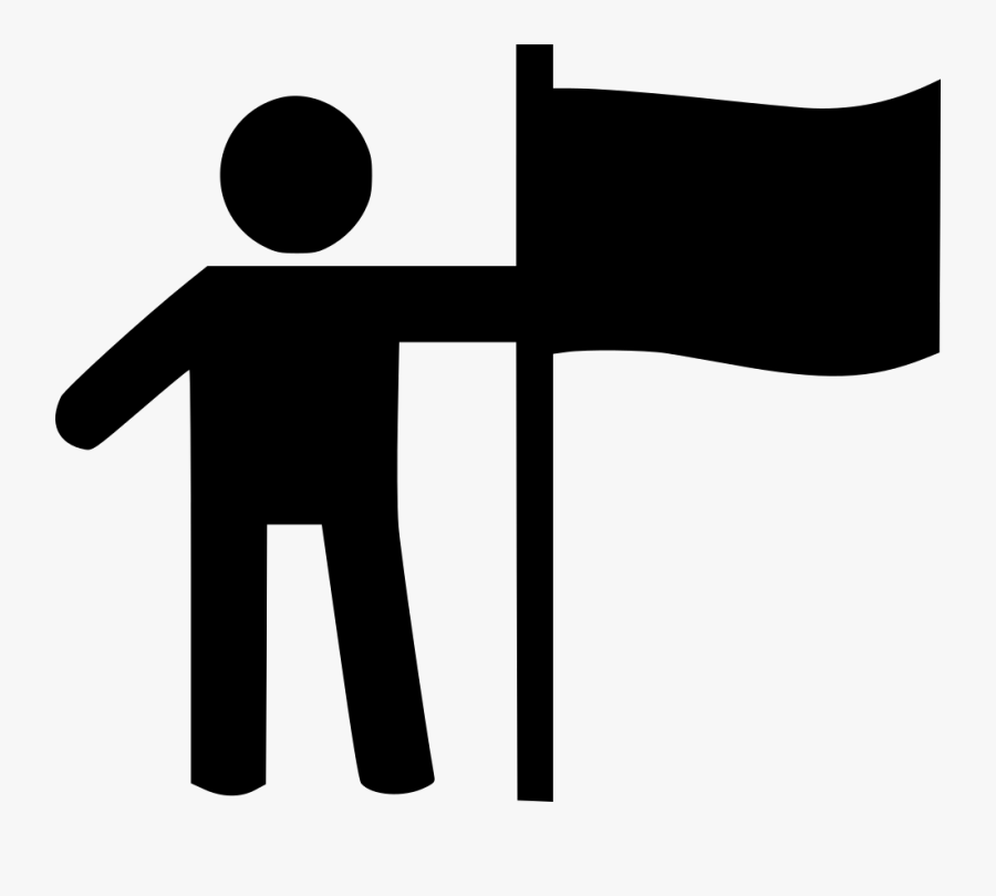 Man Setting Flag Svg Png Icon Free Download - Sign, Transparent Clipart