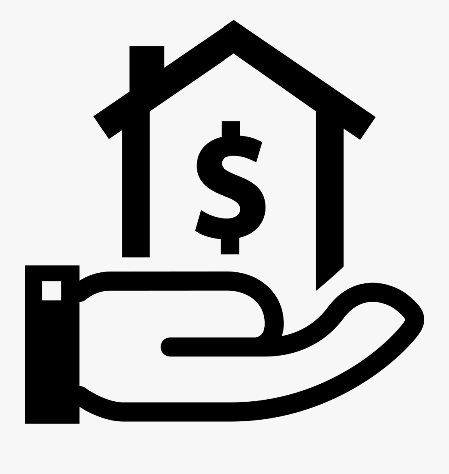 House With Dollar Sign On A Hand - Home Equity, Transparent Clipart