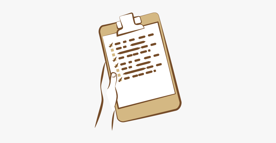 Clipboard With Writing And Checklist - Metal, Transparent Clipart