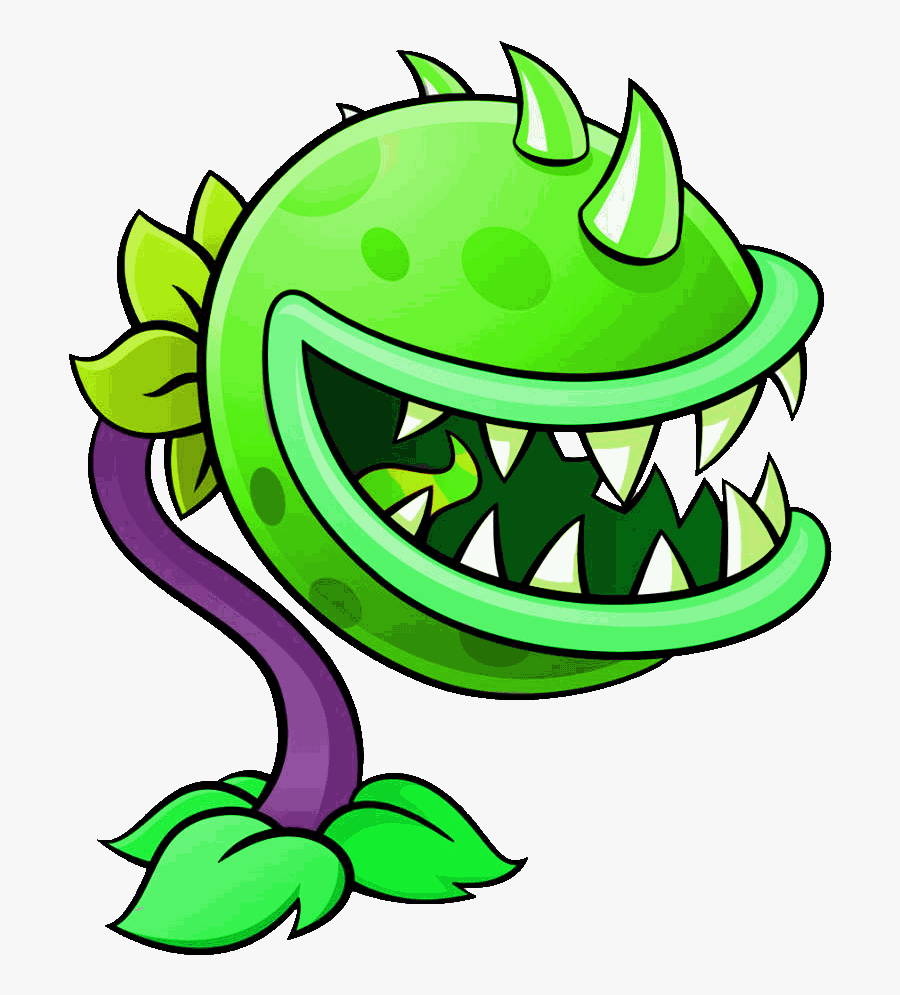 Barfs Out Toxic Spays In Front Of Him Doing Tiny Damage - Chomper Plants Versus Zombies, Transparent Clipart