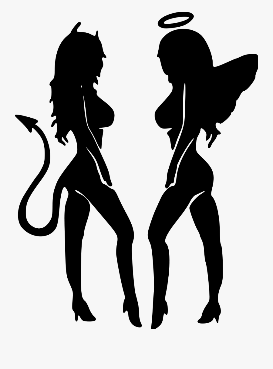 Angel And Devil Girls, Transparent Clipart
