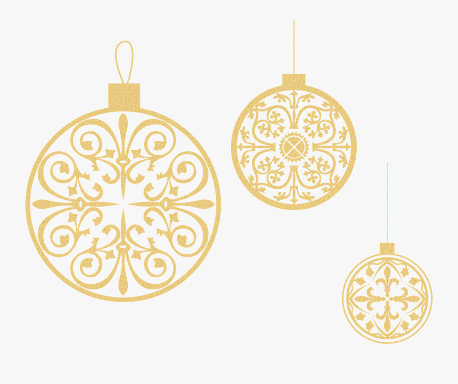 Christmas Ornaments Border Stencils, Transparent Clipart