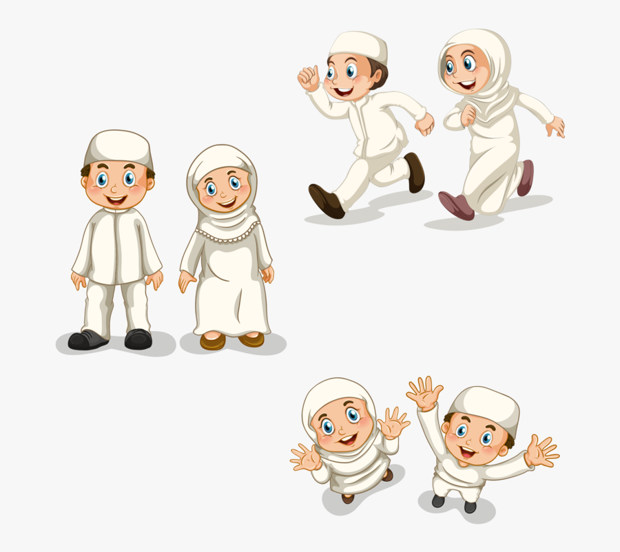 Muslim Boy And Girl, Transparent Clipart