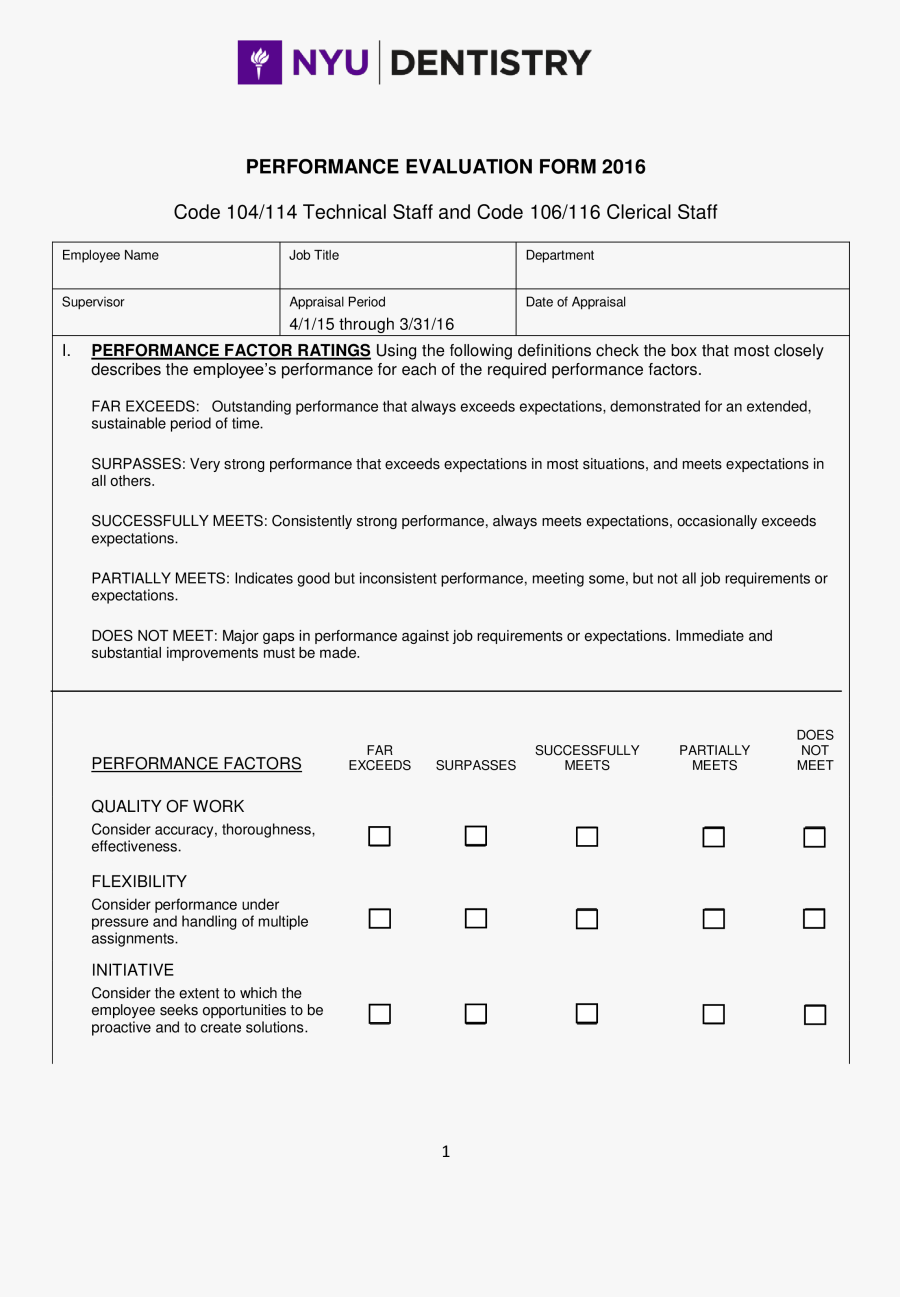 Clip Art Employee Evaluation Form Template - Template Evaluation Form, Transparent Clipart