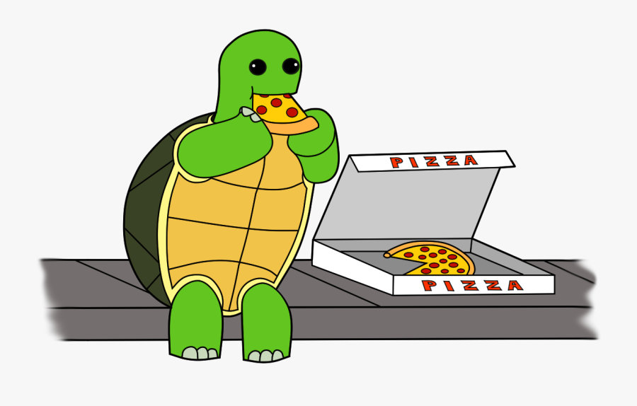 Turtle Eats A Pizza Cartoon Free Transparent Clipart Clipartkey