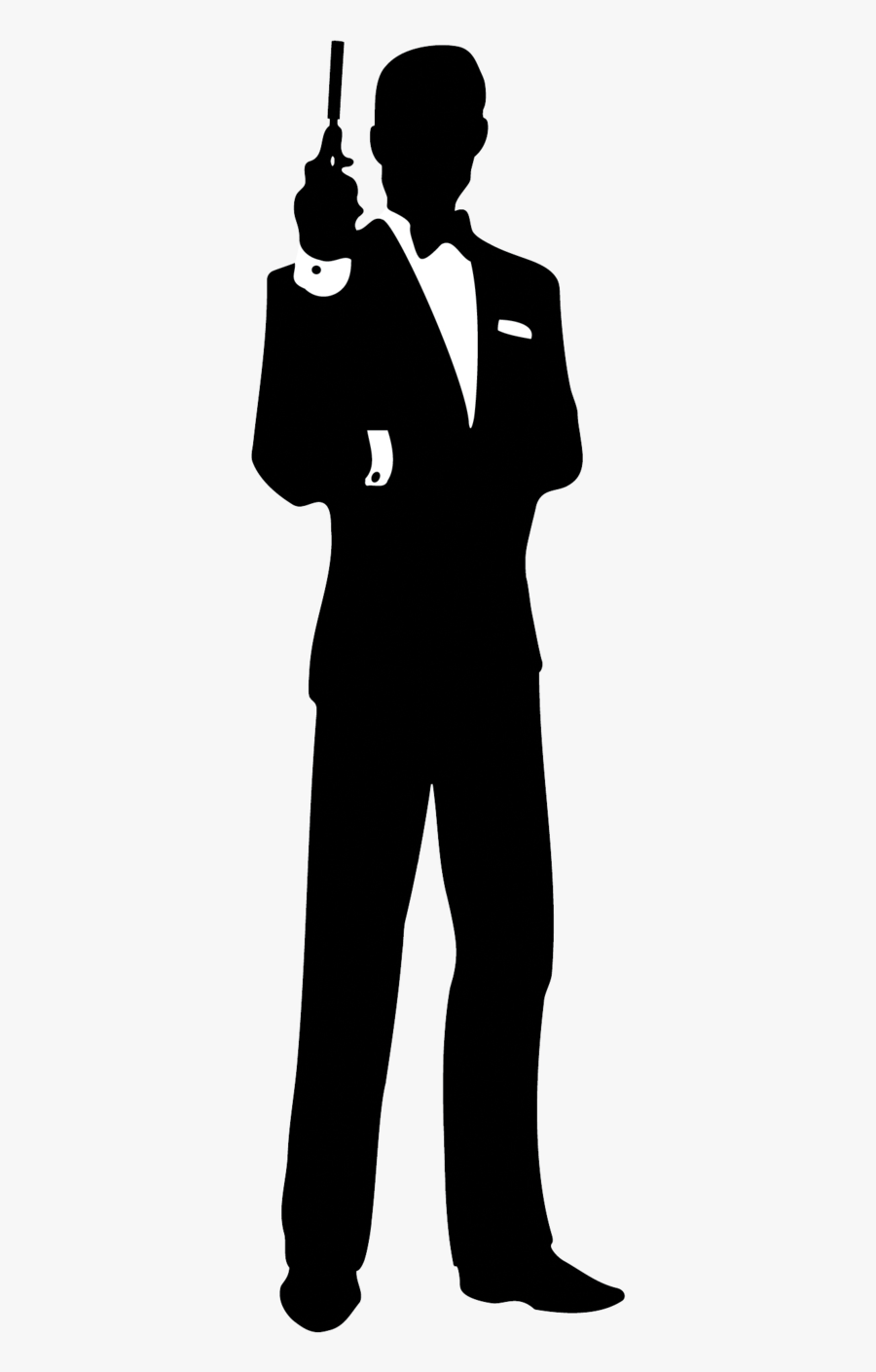 Clip Art Transparent Huge Freebie - James Bond Silhouette, Transparent Clipart