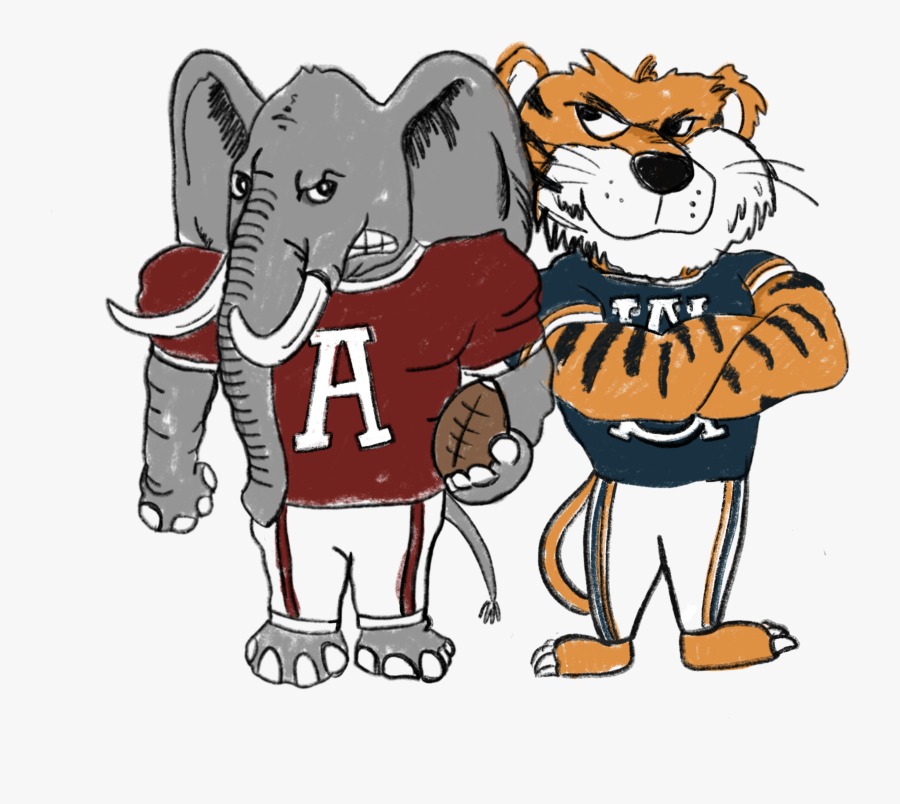 Alabama Vs Auburn Mascot, Transparent Clipart