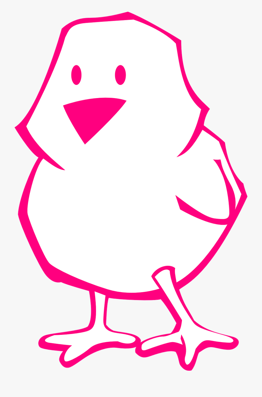 Chick Pink Outline Free Picture - Clip Art, Transparent Clipart