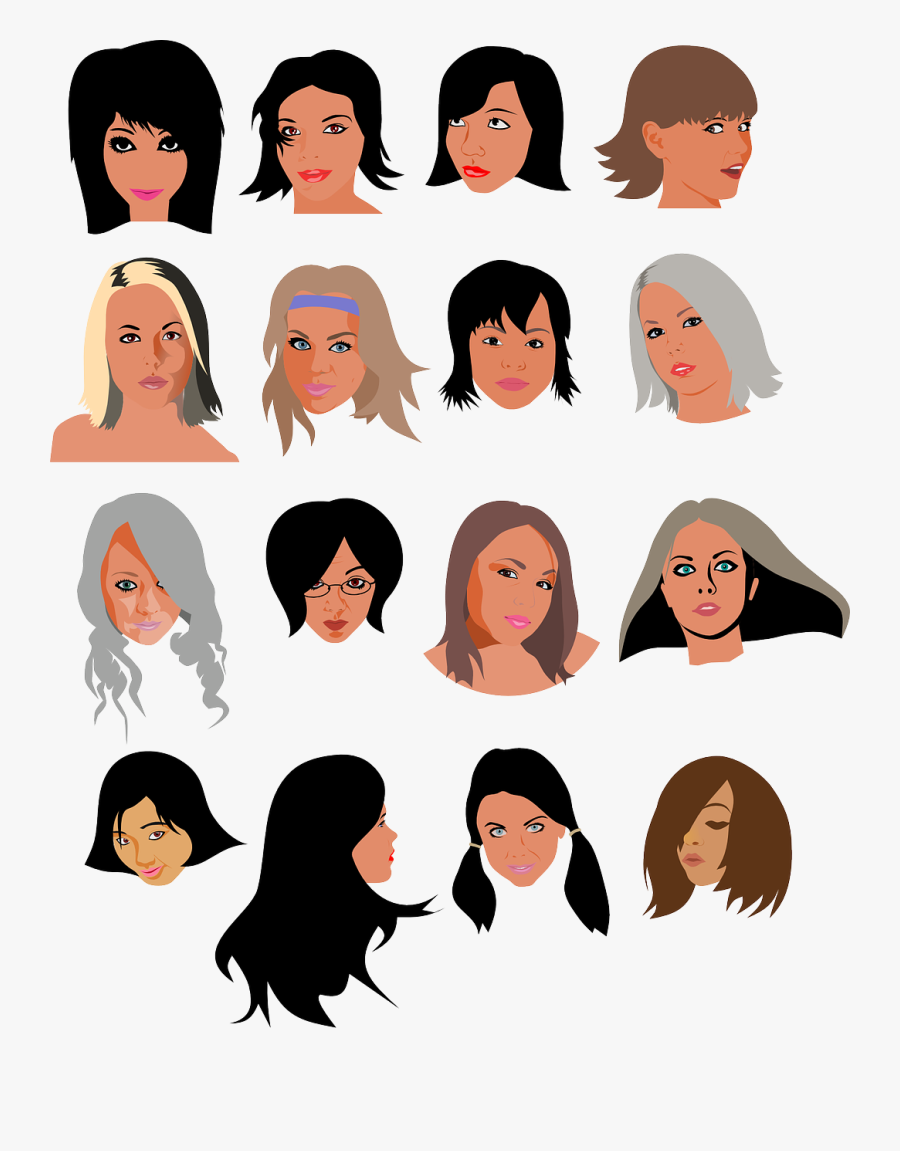 Transparent Clipart Of Women"s Faces - Faces Of Women Art, Transparent Clipart