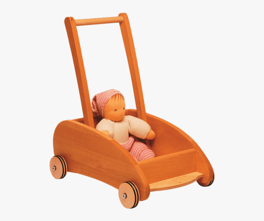 Baby Walker Cart With Doll - Wooden Cart For Baby, Transparent Clipart