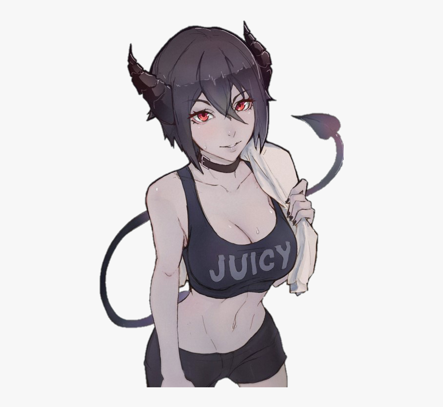Sexy Anime Demon Girl - Cute Anime Demon Girl, Transparent Clipart