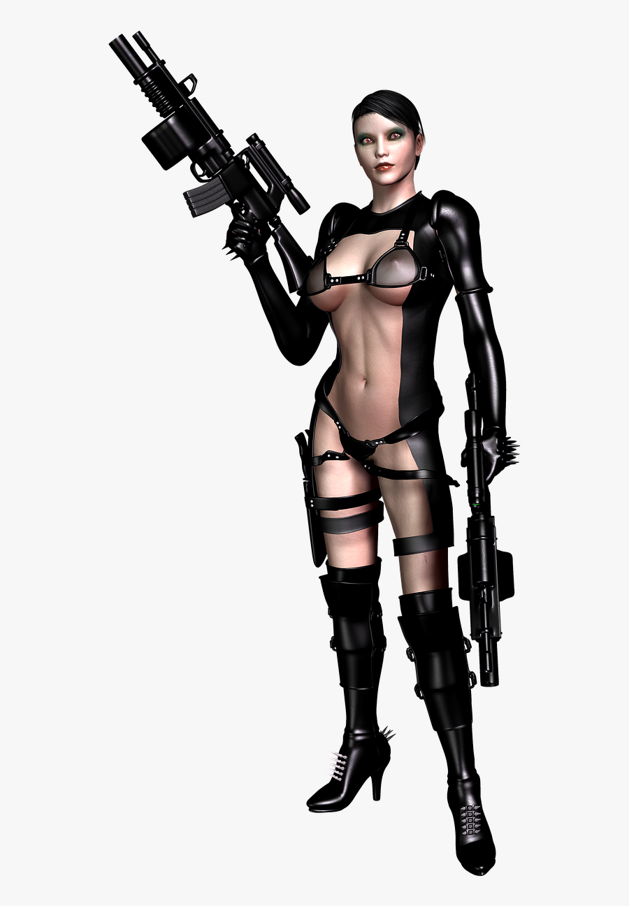 Sexy Girl Gun Png, Transparent Clipart
