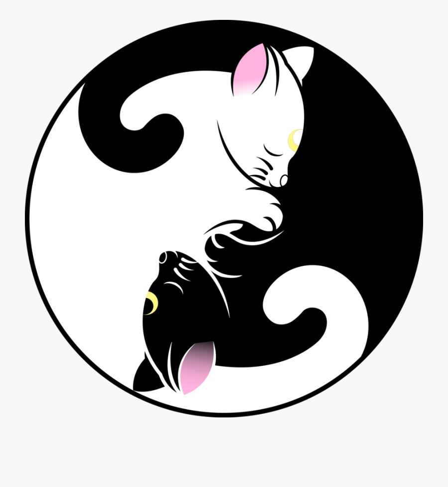 Moon Clipart Lunar - Yin Yang Sailor Moon, Transparent Clipart