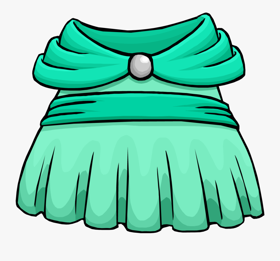 Seafoam Dress Club Penguin - Free Penguin Codes Fairy Gown, Transparent Clipart