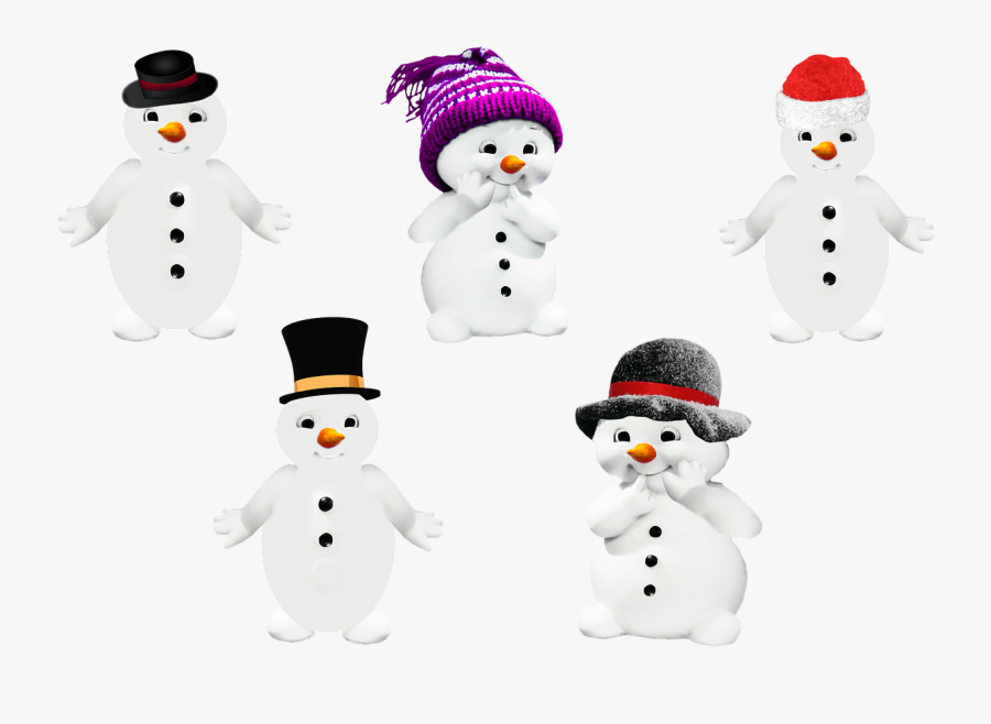 Winter Collection Of Snowmen - Snowman, Transparent Clipart