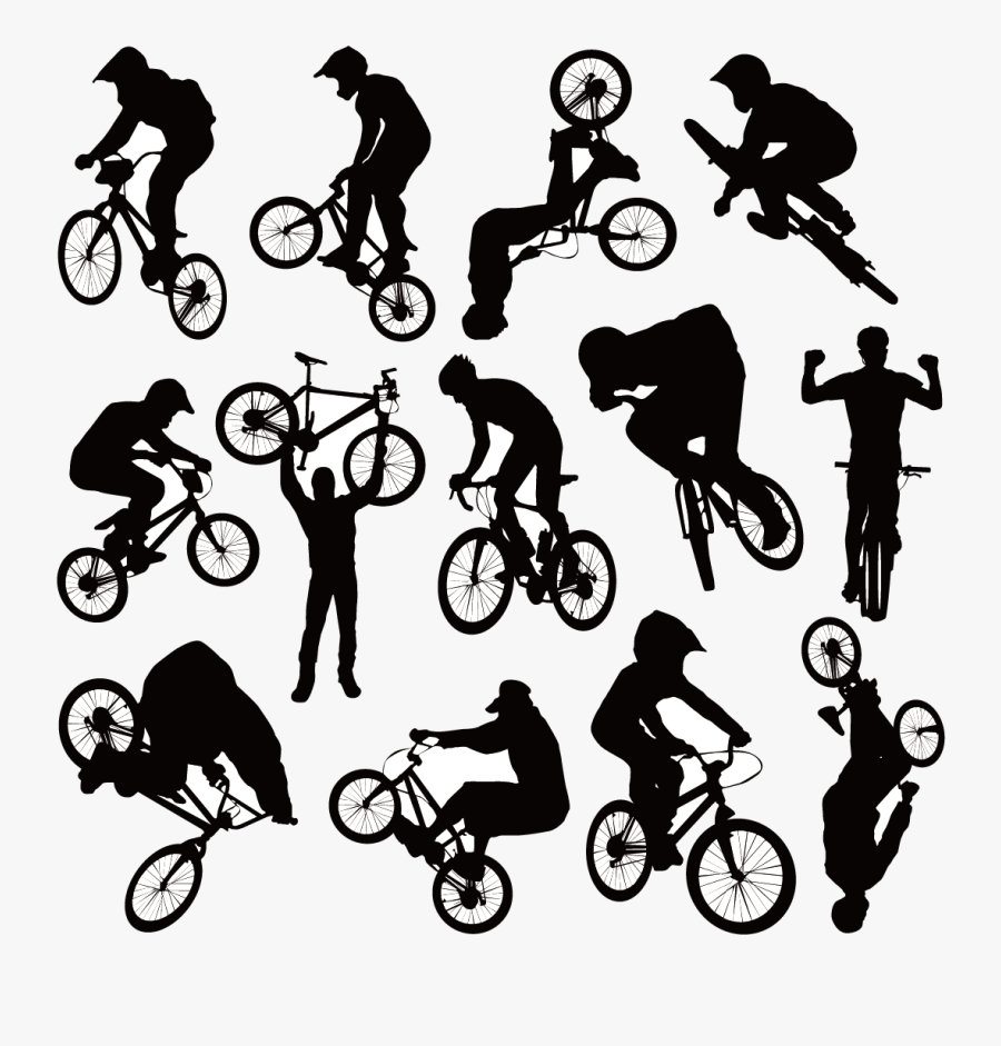 Bicycle Cycling Bmx Clip Art - Bike Silhouette Vector, Transparent Clipart