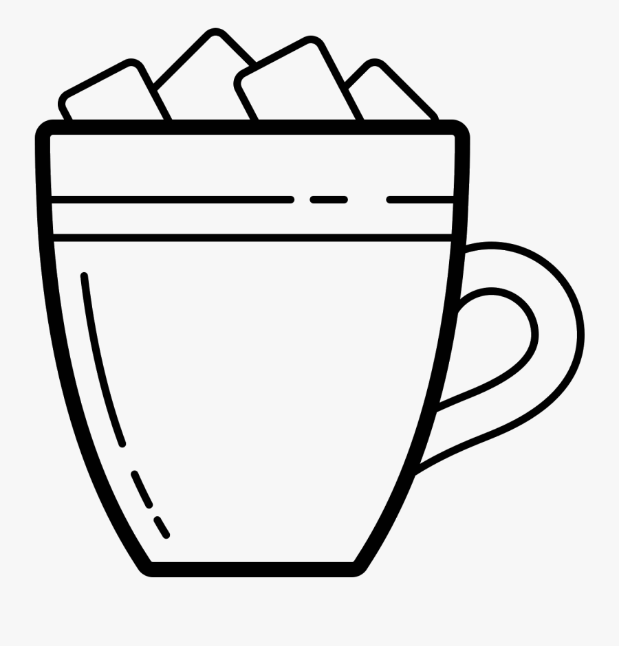 Hot Chocolate With Marshmallows Icon - Hot Chocolate Clipart Black And White, Transparent Clipart