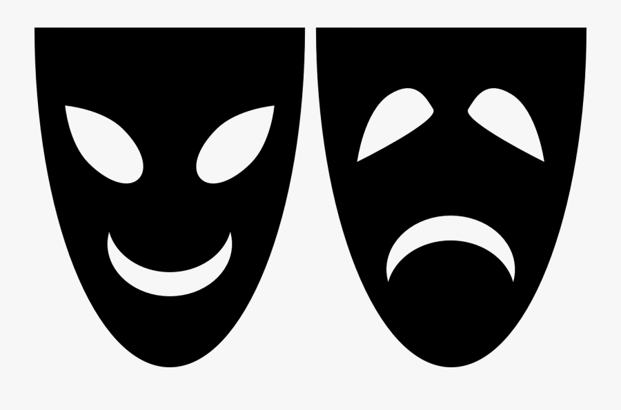 Theater Comedy Tragedy - 2 Faces Happy And Sad, Transparent Clipart
