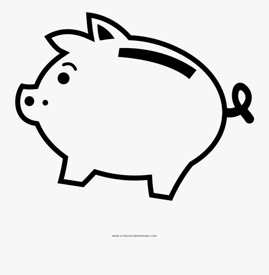 Piggy Bank Coloring Page - Piggy Bank Coloring Pages, Transparent Clipart