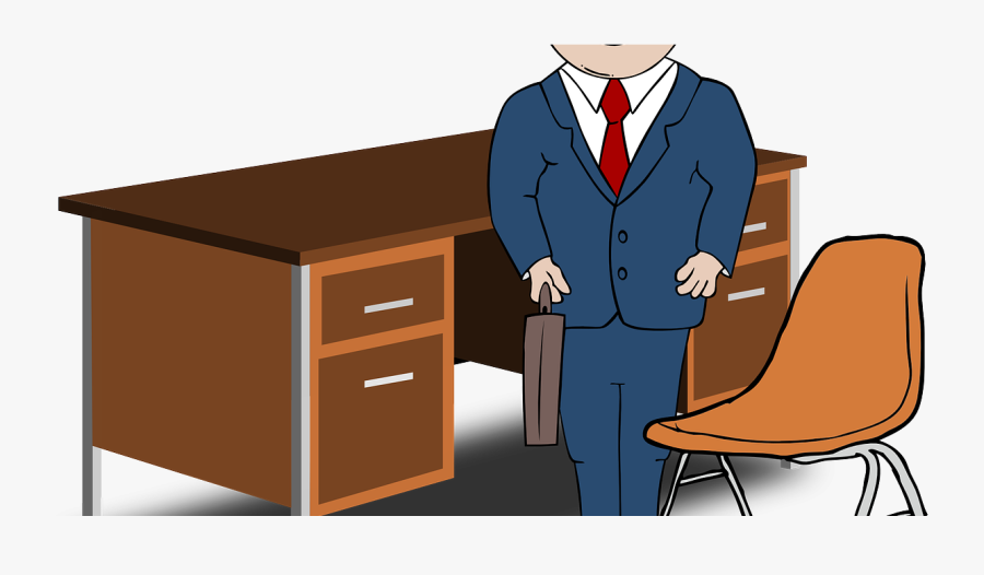 Man In Suit Clipart - Office Desk Clip Art, Transparent Clipart