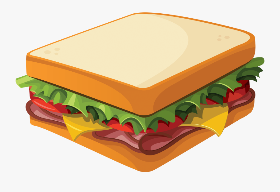 Sandwich Cartoon Clipart - Transparent Background Sandwich Clipart, Transparent Clipart