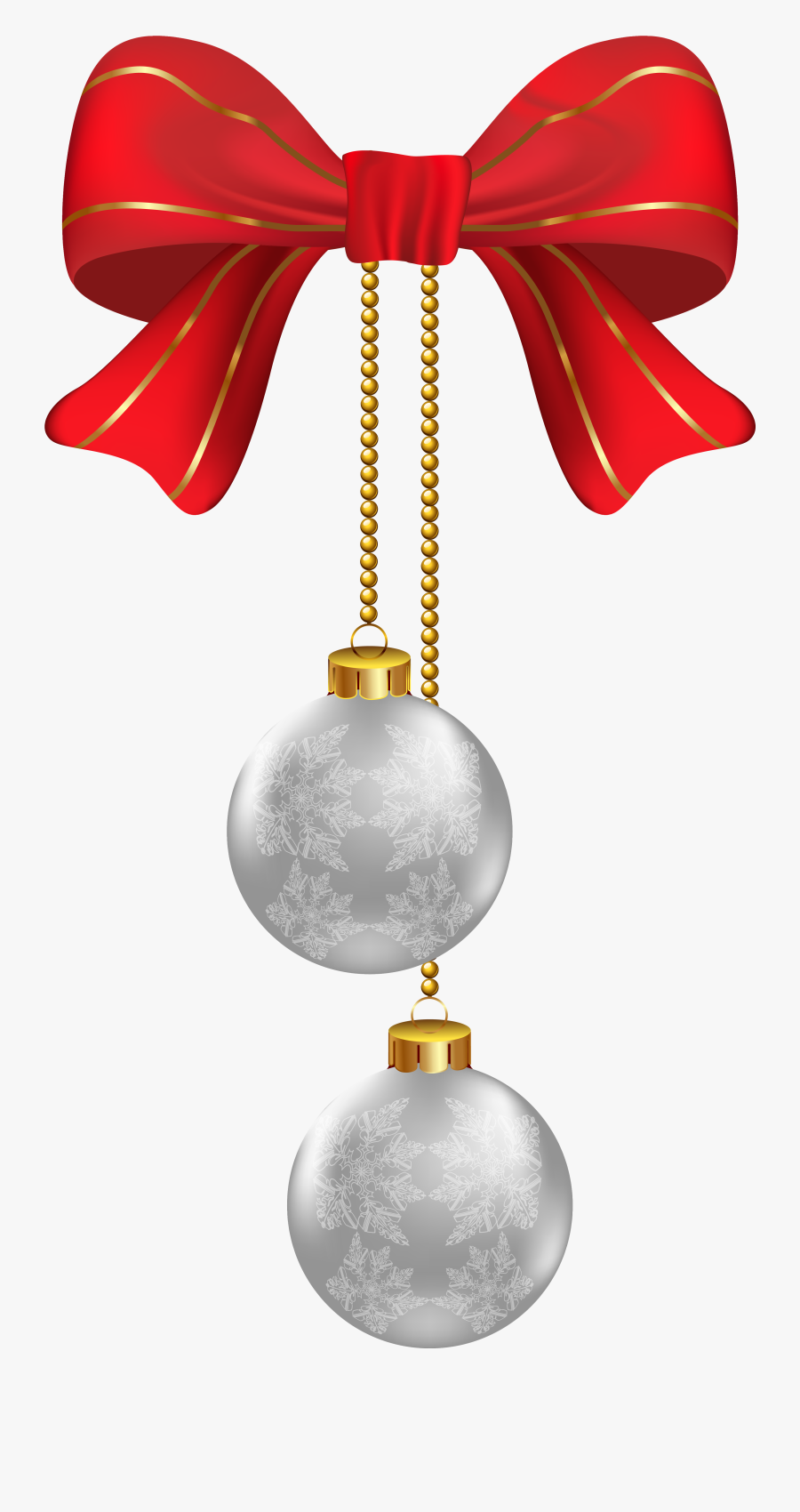 Ornaments Clipart Silver - Silver Christmas Hanging Decorations, Transparent Clipart