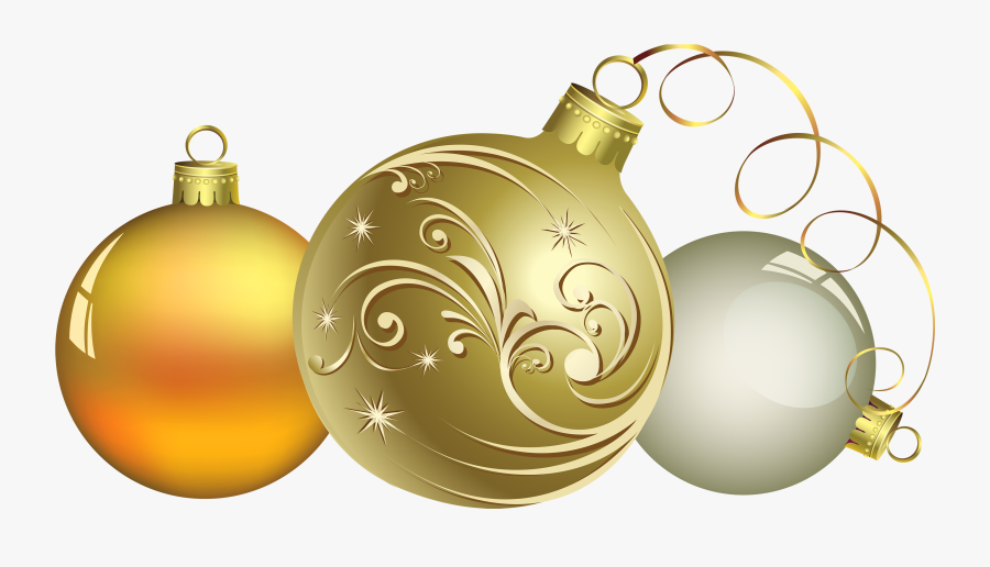 Christmas Ball Decor Png Clipart - Gold Christmas Design Backgrounds, Transparent Clipart